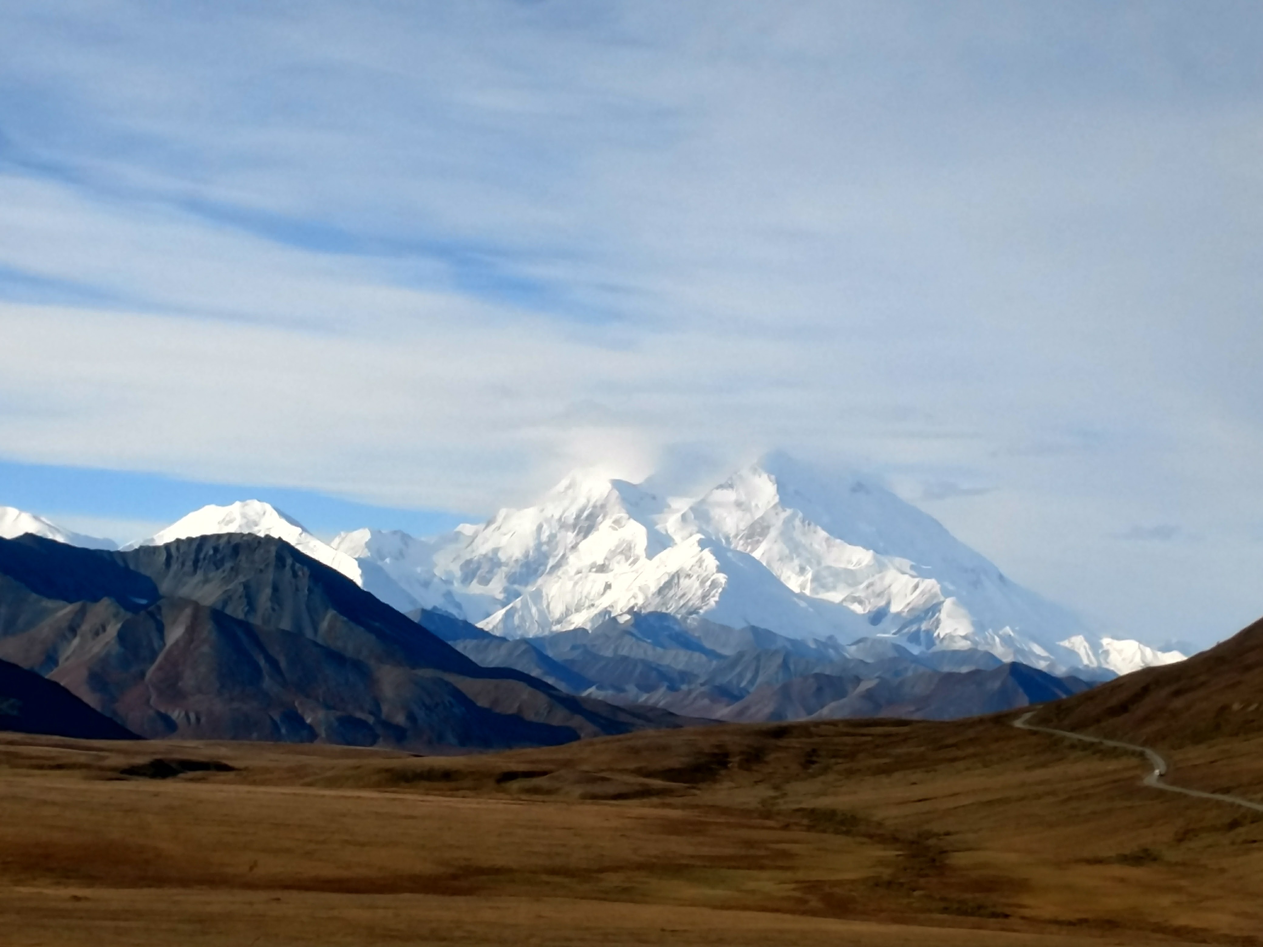Denali above autumn tundra, photographed by Tom Twitty during his and Linda's 51st-anniversary trip in 2017